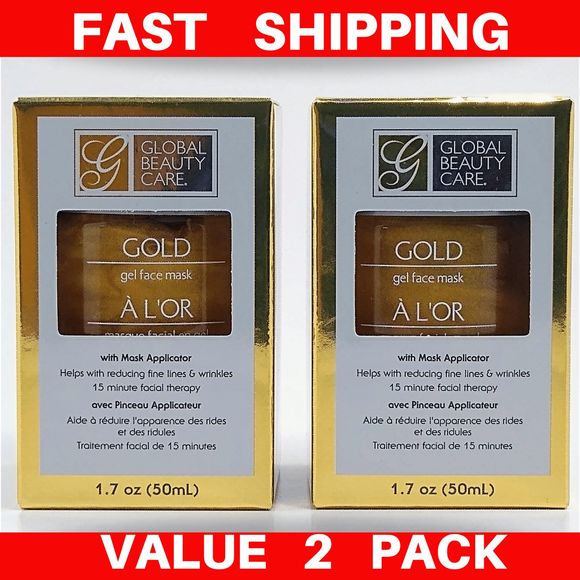 Premium Gold Gel Face Mask + Applicator - Set of 2 - Picture 1 of 4